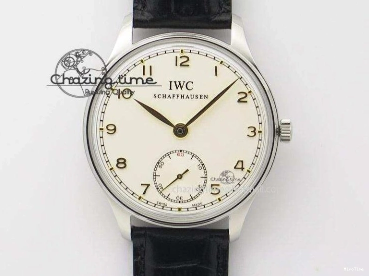 MIROTIME 0714 Popular Portuguese Flying Tourbillon SS Gray Dial 2 Sub Dials on Black Leather Strap 7159